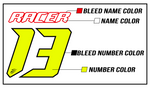 Nascar Jersey ID Printed Heat transfer